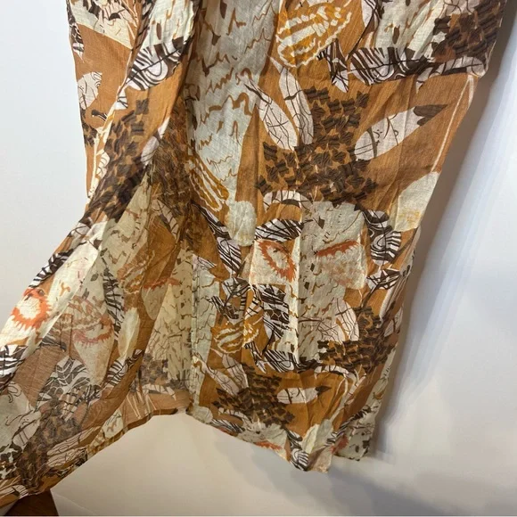 *NWT* Lulus Something Wild Brown Multi Print Twist-Front Midi Skirt, Size Small - Picture 9 of 13